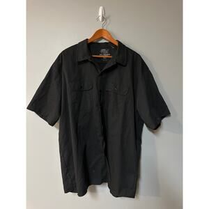 Dickies Temp Control Work Shirt Mens 2XL Black Short Sleeve Button Workwear